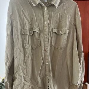 Aerie oversized linen and viscose shirt